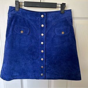 EUC Anthropologie blue suede skirt